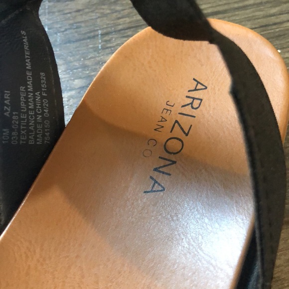ARIZONA JEAN CO. BLK STRAP AROUND ANKLE SANDALS SIZE 10M - Picture 7 of 9
